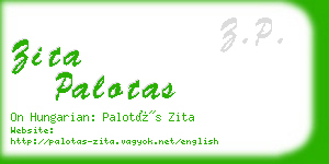 zita palotas business card